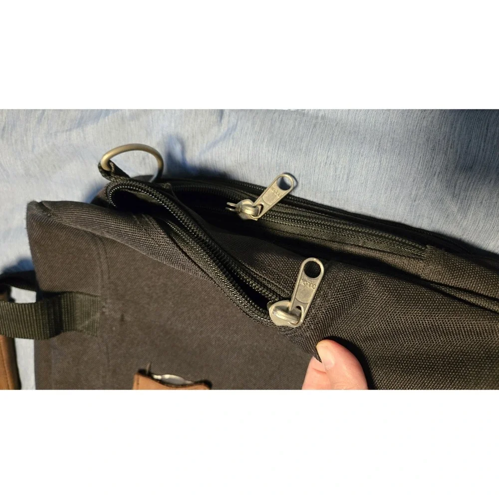 Vintage Eddie Bauer Executive Travel Briefcase Laptop Bag Leather Trim YKK